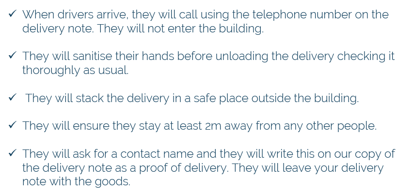 contactless delivery information 